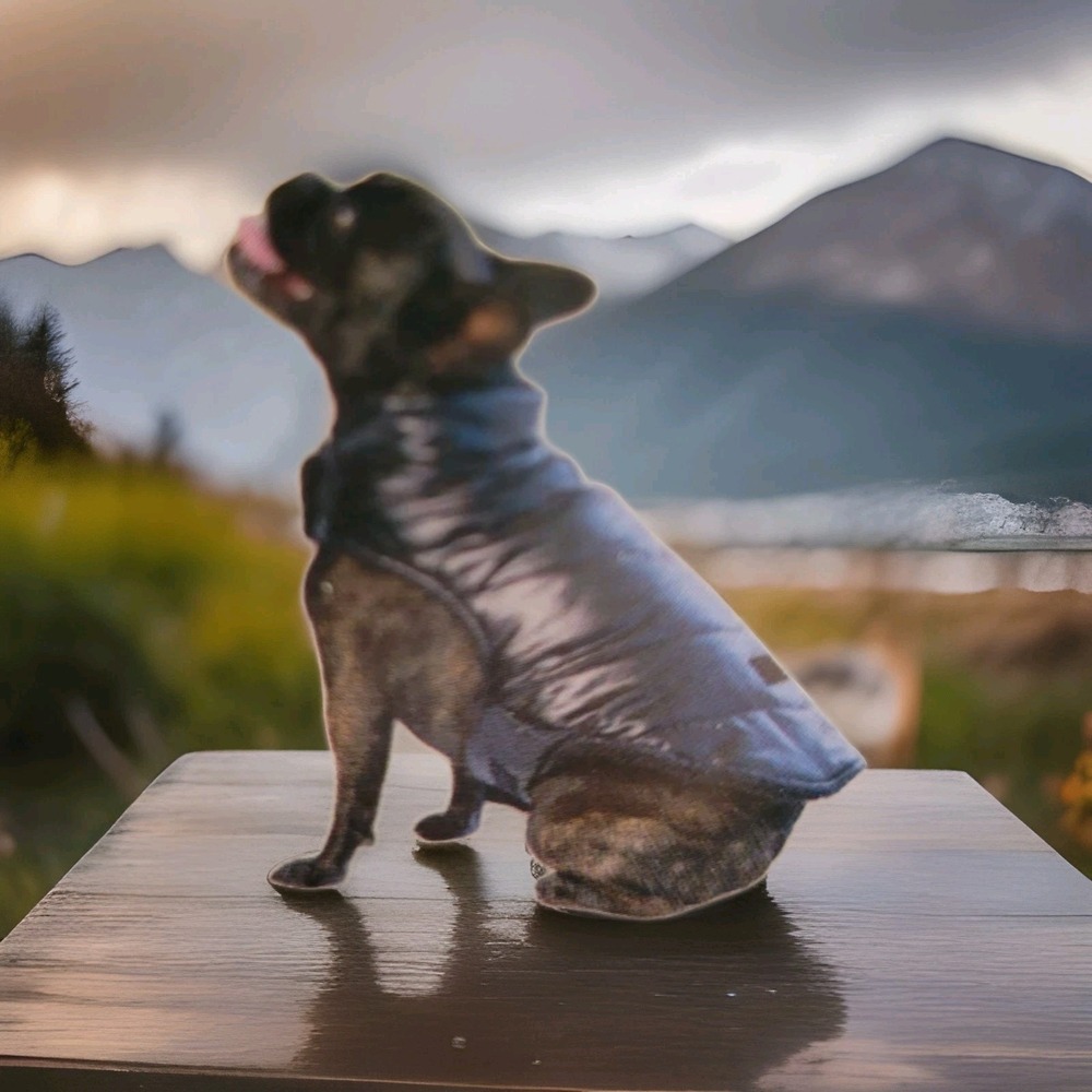 Heart To Tail Black Metallic Pet Puffer Dog Jacket sz Small ***NEW*** - Picture 1 of 10